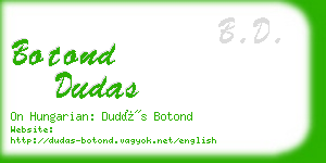 botond dudas business card